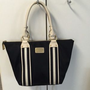 Pre-owned Michael Kors Black & Cream Canvas Purse